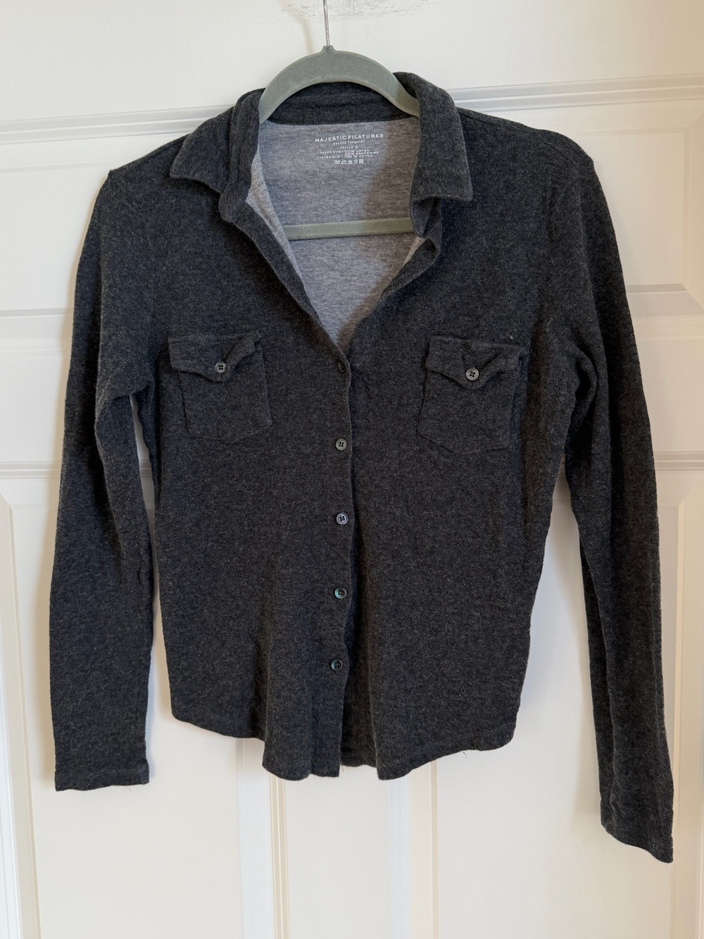 MAJESTIC FILATURES double face top in anthracite Size 3 Large - Picture 2 of 8